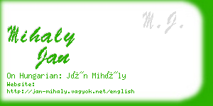 mihaly jan business card